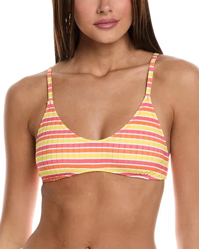 Shop Solid & Striped The Rachel Bikini Top In Pink