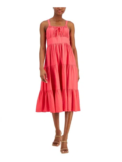 Shop Inc Womens Knee Length Smocked Sundress In Pink