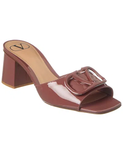 Shop Valentino Vlogo 60 Patent Sandal In Brown