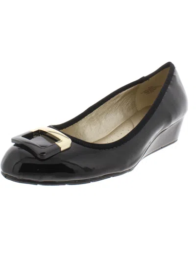 Shop Bandolino Tad Womens Padded Insole Round Toe Wedge Heels In Black
