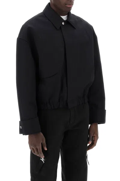 Shop Jacquemus Bomber Jacket With Salt In Black