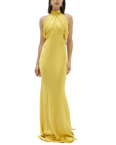 Shop Rachel Gilbert Audrey Silk Gown In Yellow