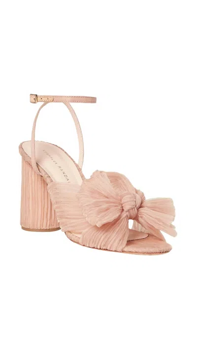 Shop Loeffler Randall Camellia Pleated Bow Heel In Beauty In Multi