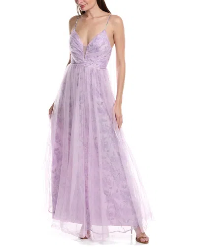 Shop Moonsea Tulle Gown In Purple