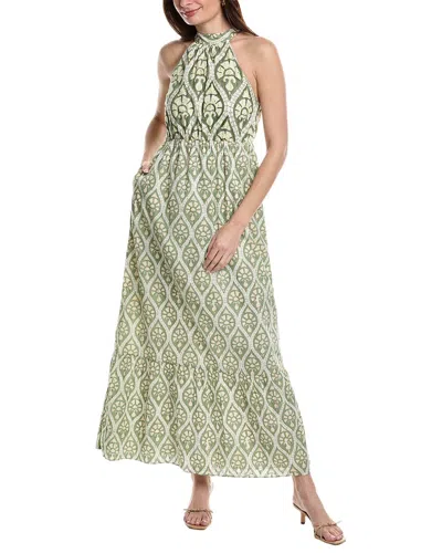 Shop Garrie B Halter Maxi Dress In Green