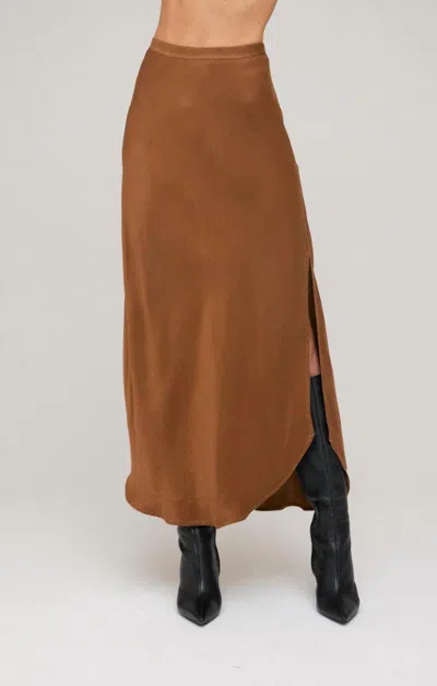 Shop Bella Dahl Side Slit Bias Skirt In Twilight Gold In Multi