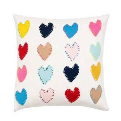 Shop Kerri Rosenthal Patchwork Love Knit Pillow In Multi
