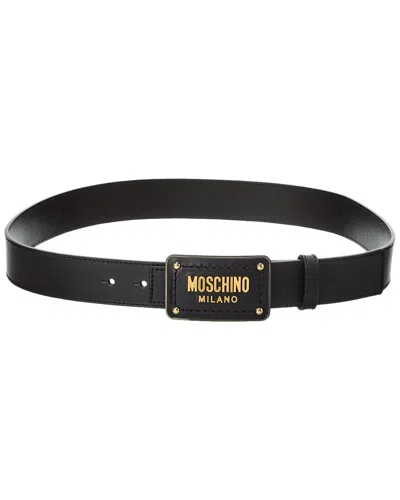 Shop Just Cavalli Moschino Leather Belt In Black
