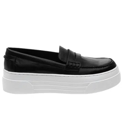 Shop J/slides Women's Ava Leather Slip On Loafers In Black