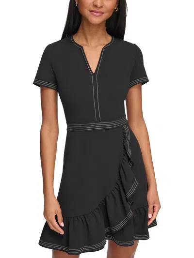 Shop Karl Lagerfeld Womens Party Short Mini Dress In Black