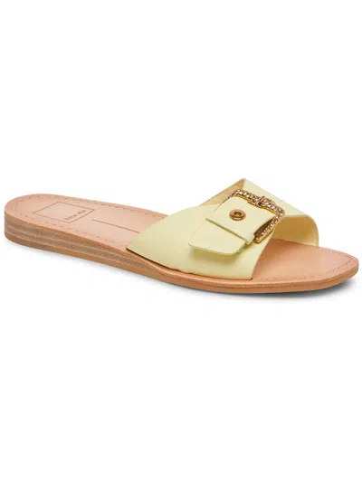 Shop Dolce Vita Cabana Womens Leather Slip On Slide Sandals In Multi