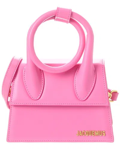Shop Jacquemus Le Chiquito Noeud Leather Shoulder Bag In Pink