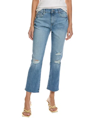 Shop Dl1961 Patti Droplet High-rise Straight Jean In Blue