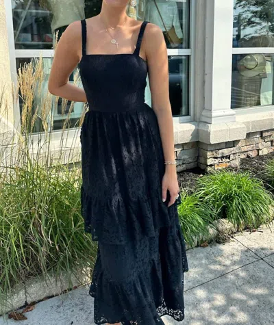 Corey Lynn Calter Marisol Ruffled Tiered Dress In Black In Black