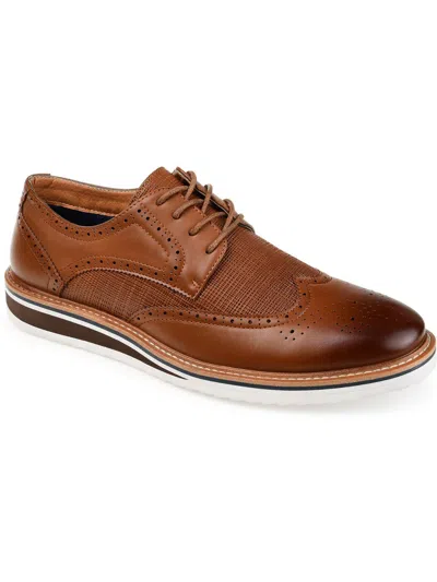 Shop Vance Co. Warrick Mens Faux Leather Office Oxfords In Brown