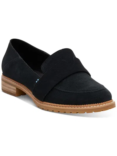 Shop Toms Mallory Womens Faux Suede Slip On Loafers In Black