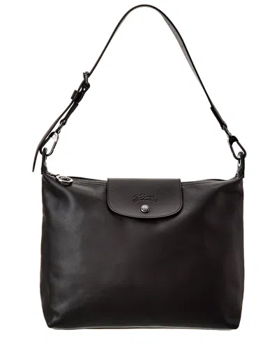 Shop Longchamp Le Pliage Xtra Leather Shoulder Bag In Black