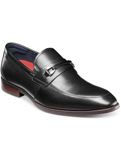 Shop Stacy Adams Kaylor Mens Leather Textured Loafers In Black