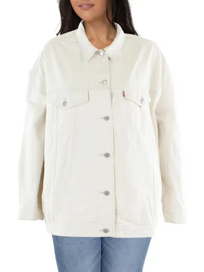 Shop Levi Strauss & Co Plus Womens Collar Heavy Denim Jacket In White