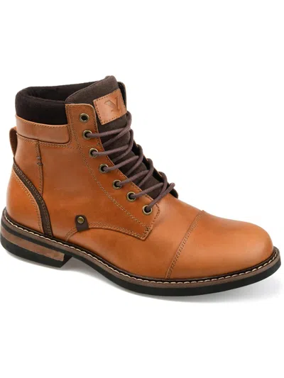 Shop Territory Yukon Mens Leather Lace-up Ankle Boots In Brown