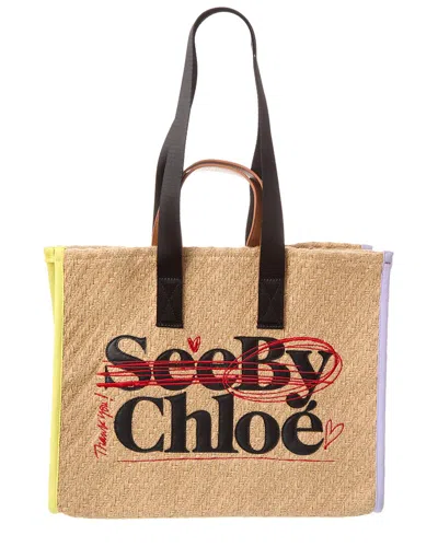 Shop See By Chloé See By Bye Jute Tote In Brown