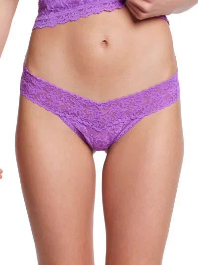 Shop Hanky Panky Signature Lace Low Rise Thong In Purple