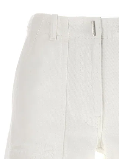 Shop Givenchy Destroyed Denim Bermuda Shorts Bermuda, Short White
