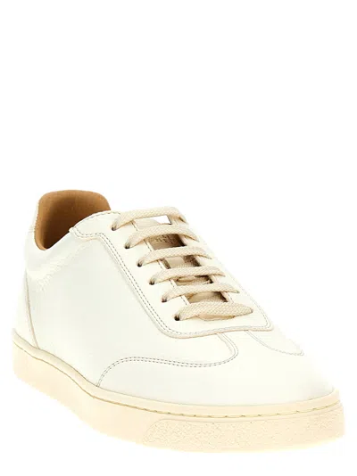 Shop Brunello Cucinelli Leather Sneakers White