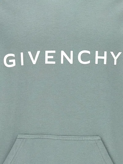 Shop Givenchy Logo Print Hoodie Sweatshirt Light Blue