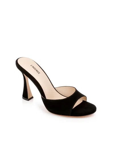 Shop L Agence Avery Heeled Sandal In Black Suede