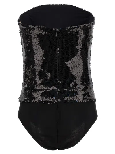 Shop Alexandre Vauthier Sequin Bodysuit Underwear, Body Black