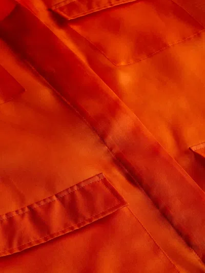 Shop L Agence Colson Silk Organza Jacket In Pop Orange