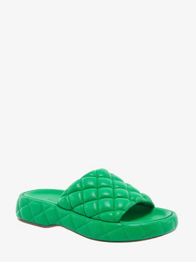 Shop Bottega Veneta Woman Padded Woman Green Sandals