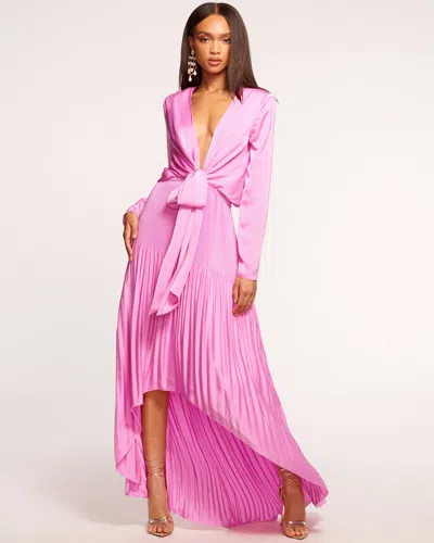 Shop Ramy Brook Zaylee Pleated Maxi Dress In Pink Orchid