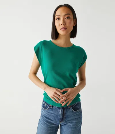 Michael Stars Joni Power Shoulder Tee In Tangerine