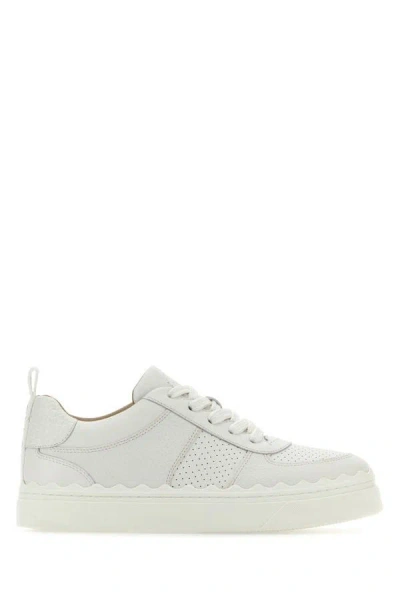 Shop Chloé Chloe Woman White Leather Sneakers