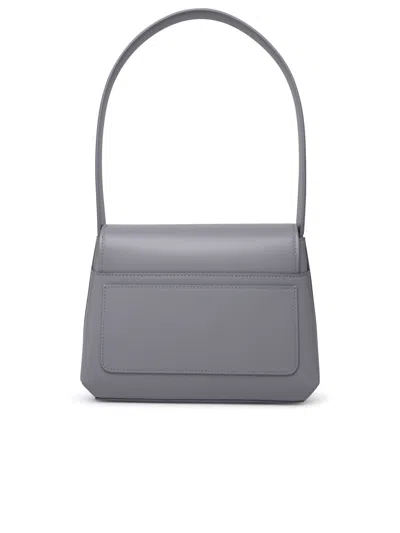 Shop Dolce & Gabbana Woman  'dg Logo Bag' Shoulder Bag In Grey Calf Leather In Gray