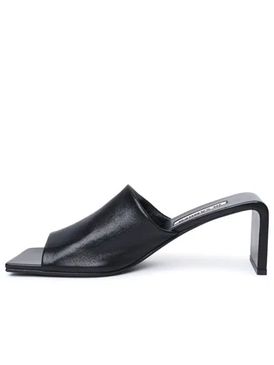 Shop Jil Sander Black Leather Sandals Woman