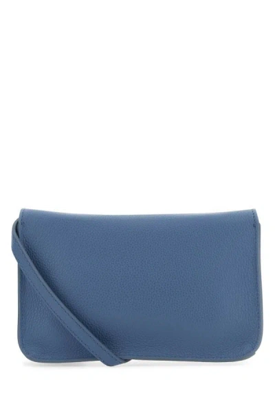 Shop Marni Man Air Force Blue Leather Flap Trunk Crossbody Bag