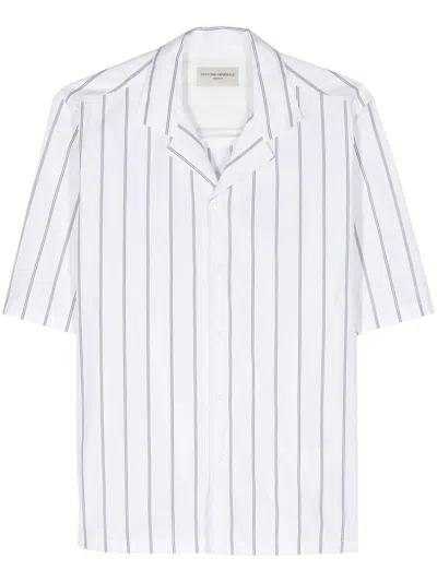 Shop Officine Generale Officine Générale Eren Ss Jap Co Satin Stripe Clothing In White
