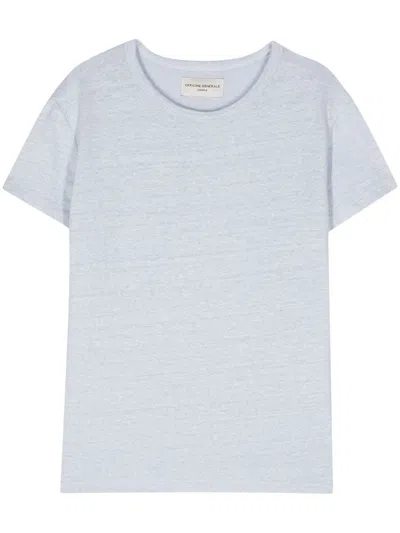 Shop Officine Generale Officine Générale Lara Piece Dyed French Linen Clothing In Blue