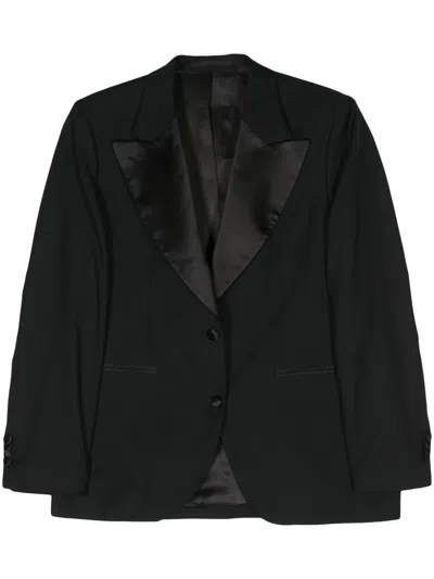 Shop Officine Generale Officine Générale Raya Jkt Itl Wo Wm Satin Col Clothing In Black