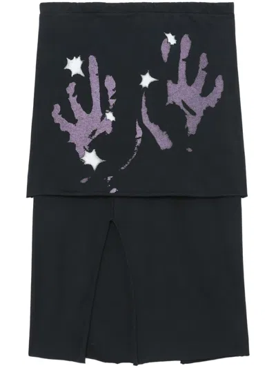 Shop Our Legacy Slashed Skirt Clothing In Lilac Taste Of Hand Print