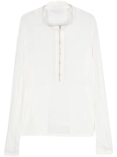 Ranra Sidur Half-zip Modal Sweatshirt In White