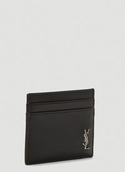 Shop Saint Laurent Men Monogram Cardholder In Black