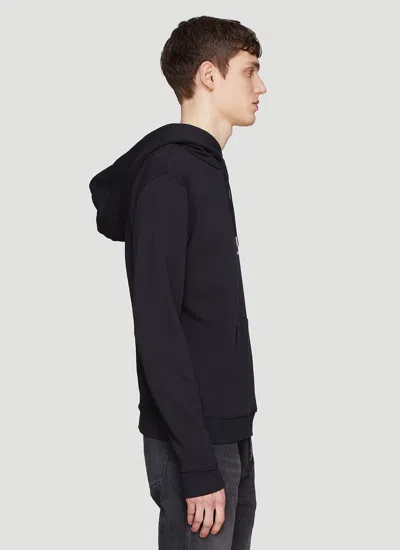 Shop Saint Laurent Men Rive Gauche Hooded Sweatshirt In Black