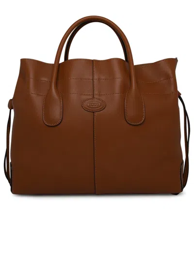 Shop Tod's Di Bag Brown Leather Bag Woman