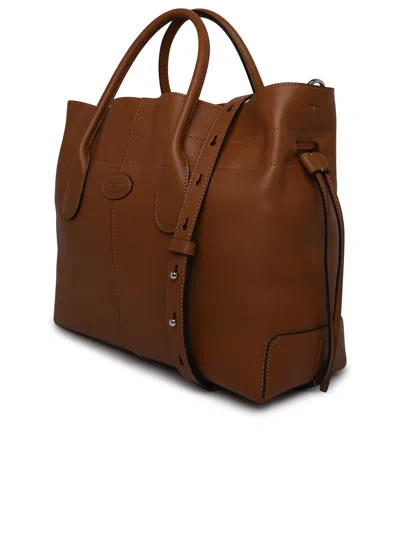Shop Tod's Di Bag Brown Leather Bag Woman