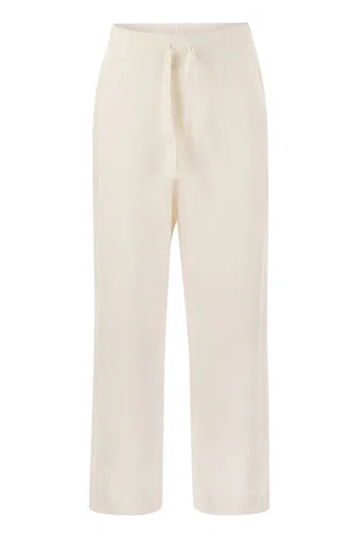 Shop Majestic Filatures Viscose Trousers In Cream