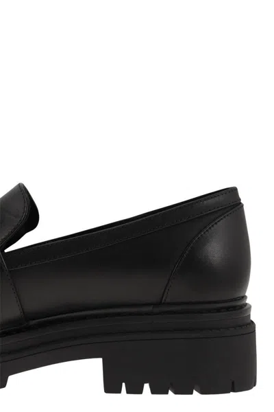 Shop Michael Kors Parker Leather Loafer In Black